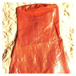 Shiny Peach Mini Dress